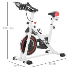 HOMCOM fitnesz kerékpár, 7 szint, LCD kijelző, 103 x 53 x 110-114 cm, többszínű
