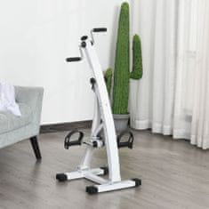 HOMCOM fitnesz kerékpár, 6 szintes, LCD képernyő, 41 × 50 × 96 cm, fehér