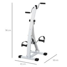 HOMCOM fitnesz kerékpár, 6 szintes, LCD képernyő, 41 × 50 × 96 cm, fehér