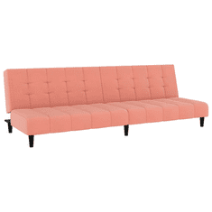 Vidaxl kétszemélyes rózsaszín bársony kanapéágy (375767)