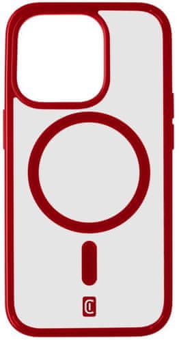 hátlapi védőburkolat Cellularline Pop Mag hátlap Magsafe támogatással Apple iPhone 15 Pro Max készülékhez, átlátszó / piros POPMAGIPH15PRMR POPMAGIPH15PRMR