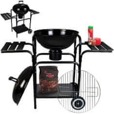 BigBuy Faszenes kerti grill két polccal - rozsdamentes acél (BB-8056)