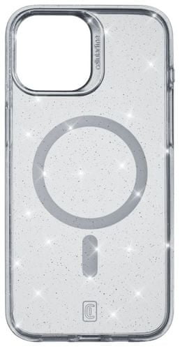 hátsó védőburkolat Cellularline Sparkle Sparkle Mag hátlap Sparkle Magsafe támogatással Apple iPhone 15 készülékhez, átlátszó SPARKMAGIPH15T csillogó kivitelben