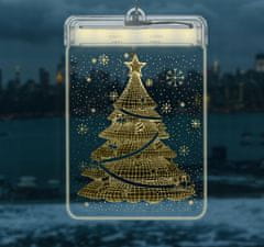 Malatec Gravírozott 3D plexi LED meleg fehér 17cm karácsonyfa