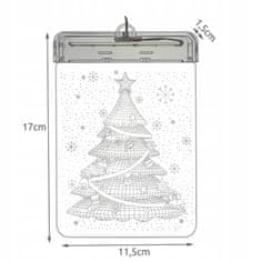 Malatec Gravírozott 3D plexi LED meleg fehér 17cm karácsonyfa