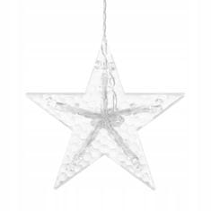 Malatec Karácsonyi fények fényfüggöny 138 LED hideg fehér 8 funkciós USB csillagok és hópelyhek
