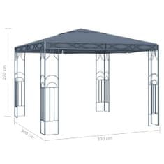 Vidaxl antracitszürke pavilon 300 x 300 cm 48047