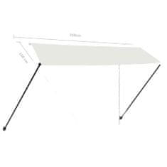 Vidaxl feltekerhető krémszínű napellenző LED-del 350 x 150 cm 145926