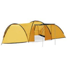 Vidaxl 8 személyes sárga iglu kempingsátor 650 x 240 x 190 cm 92232