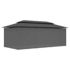 Vidaxl antracitszürke pavilon függönyökkel 600 x 298 x 270 cm 47966