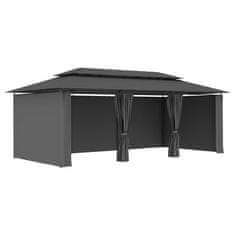 Vidaxl antracitszürke pavilon függönyökkel 600 x 298 x 270 cm 47966