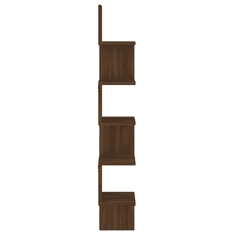 Vidaxl barna tölgyszínű szerelt fa fali sarokpolc 20x20x127,5 cm (815212)