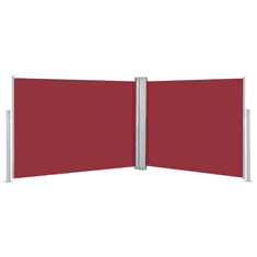 Vidaxl piros behúzható oldalsó napellenző 120 x 1000 cm (48483)