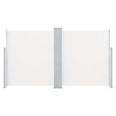 Vidaxl krémszínű behúzható dupla teraszi napellenző 170 x 600 cm (48467)