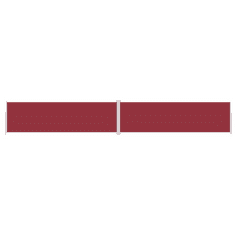 Vidaxl piros behúzható oldalsó napellenző 180 x 1200 cm (318077)