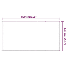 Vidaxl antracitszürke oxford-szövet függőleges napellenző 140 x 800 cm (148217)