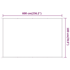 Vidaxl antracitszürke oxford-szövet függőleges napellenző 180 x 600 cm (148223)