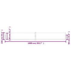 Vidaxl barna behúzható oldalsó napellenző 140 x 1000 cm (318027)