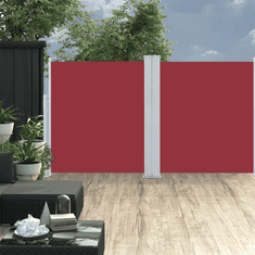 Vidaxl piros behúzható oldalsó napellenző 160 x 600 cm (48465)