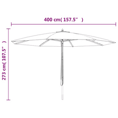 Vidaxl antracitszürke kerti napernyő fa rúddal 400 x 273 cm (363177)