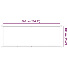 Vidaxl antracitszürke oxford-szövet függőleges napellenző 100 x 600 cm (148209)