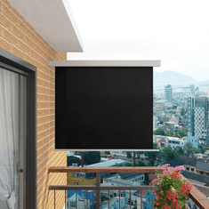 Vidaxl multifunkciós fekete oldalsó napellenző erkélyre 150 x 200 cm (143714)