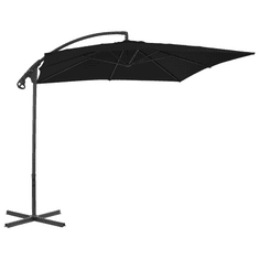 Vidaxl fekete konzolos napernyő acélrúddal 250 x 250 cm (312512)