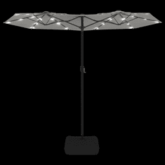 Vidaxl homokfehér dupla tetős napernyő LED-ekkel 316x240 cm (362969)