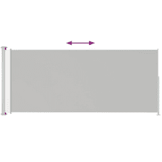Vidaxl szürke behúzható oldalsó terasznapellenző 220 x 500 cm (313431)