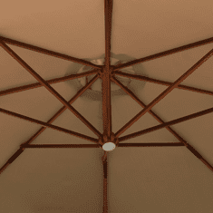 Vidaxl tópszínű függő napernyő fa rúddal 350 cm (318439)