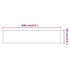 Vidaxl antracitszürke oxford-szövet függőleges napellenző 60 x 800 cm (148203)