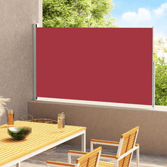 Vidaxl piros behúzható oldalsó terasznapellenző 180 x 300 cm (313404)