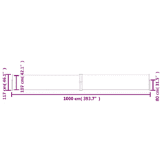 Vidaxl antracitszürke behúzható oldalsó napellenző 117 x 1000 cm (318020)