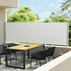 Vidaxl krémszínű kihúzható oldalsó terasz-napellenző 140 x 600 cm (313370)