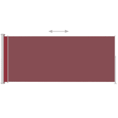 Vidaxl piros behúzható oldalsó terasznapellenző 180 x 500 cm (313410)