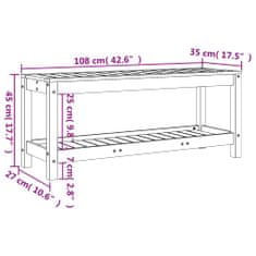 Greatstore tömör duglászfenyő kerti pad 108x35x45 cm