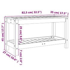 Greatstore tömör duglászfenyő kerti pad 82,5 x 35 x 45 cm