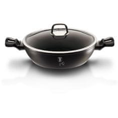 Berlingerhaus WOK serpenyő fedővel és márvány felülettel 30 cm Black Silver Collection BH-7113