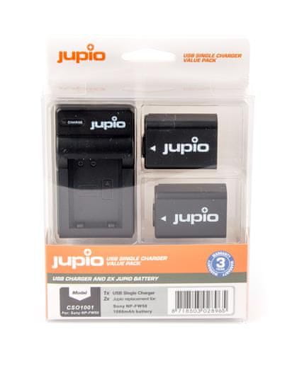 Jupio 2x NP-FW50 - 1080 mAh készlet + USB töltő