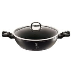 Berlingerhaus WOK serpenyő fedővel és márvány felülettel 30 cm Black Silver Collection BH-7113