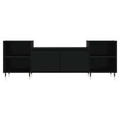 Vidaxl fekete szerelt fa TV-szekrény 160x35x55 cm (831333)
