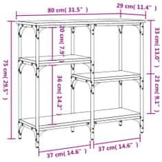 Vidaxl fekete szerelt fa tálalóasztal 80x29x75 cm 834075