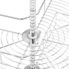 Vidaxl ezüstszínű kétszintes elforgatható konyhai drótkosár 71x71x80cm 50974