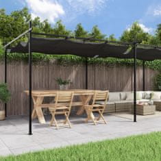 Greatstore antracitszürke pergola behúzható tetővel 589 x 292 x 230 cm