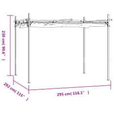 Greatstore antracitszürke pergola behúzható tetővel 295 x 292 x 230 cm