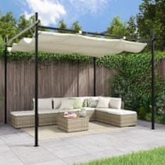 Greatstore krémszínű pergola behúzható tetővel 295 x 292 x 230 cm