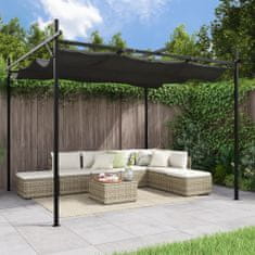 Greatstore antracitszürke pergola behúzható tetővel 295 x 292 x 230 cm