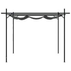 Greatstore antracitszürke pergola behúzható tetővel 395 x 292 x 230 cm