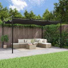 Greatstore antracitszürke pergola behúzható tetővel 395 x 292 x 230 cm