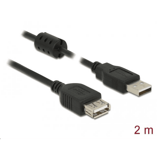 DELOCK USB 2.0-s bővítőkábel A-típusú csatlakozó > USB 2.0-s, A-típusú csatlakozó 2m (84885) (84885)